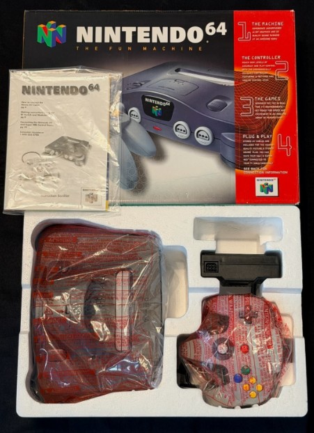 Original Nintendo 64 N64 Console System Black CIB Complete Open Box Unused